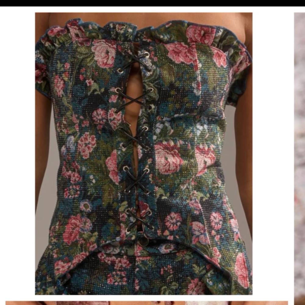 AKIRA I WANT YOU FLORAL RHINESTONE CORSET Size MM